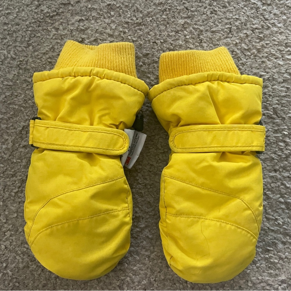 Sunny Yellow Kids Mittens
